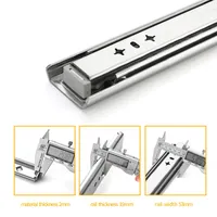 Glissière de tiroir à verrouillage de sécurité 53 mm, robuste, capacité 125 kg, à extension complète, pour armoire, armoire électrique, équipement mécanique