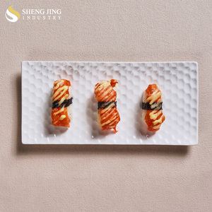 Assiette de service longue rectangulaire en céramique et porcelaine, <span class=keywords><strong>blanche</strong></span>, de luxe, écologique, classique, résistante au <span class=keywords><strong>micro</strong></span>-ondes, pour sushis - Product Image 3