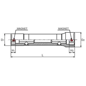 KOKEN - 165BM-80-10X13 Douilles double face avec aimants-EAN 4991644248902 IMPACT SOCKETS ET ACCESSOIRES - Product Image 2