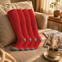 Chaussettes de sport en nylon 100% tricotées sur mesure pour tout-petits et jeunes, chaussettes de compression rouges pour garçon et fille
