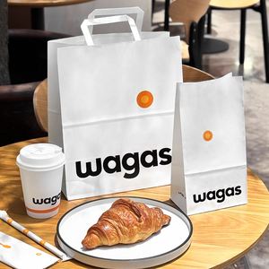 Bolsa de Papel Kraft Blanca con Logotipo de Marca Impreso Personalizado, Bolsa para Café, Comida Ligera, Entrega a Domicilio - Product Image 5