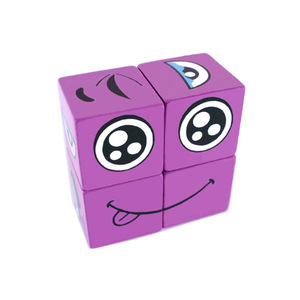 TikTok Style Face Changing Rubik's <b>Cube</b> Emoji Building Blocks Wooden <b>Puzzle</b> For Children 4-6 Years Old Parent Child Interactive - Product Image 1
