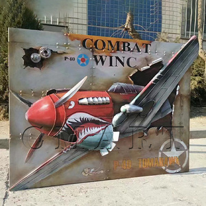 Decoración Steampunk Retro para Bares, Restaurantes y Hoteles, Pintura Mural 3D Colgante, Motocicleta <span class=keywords><strong>Harley</strong></span>, Estatua de Spider-Man, Avión - Product Image 6