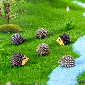 Venta Directa de Fábrica: Figuras de Animales de Dibujos Animados DIY, Mini Erizo Decorativo, Artesanía de Resina para Escritorio, Jardín, Hogar, Adornos para Bonsái - Product Image 2
