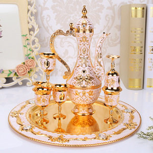 แก้วไวน์เซรามิกเลียนแบบโบราณสไตล์ยุโรป, ขวดไวน์ขาว, ชุดของขวัญแก้วไวน์โลหะผสมดีไซน์สร้างสรรค์ - Product Image 6