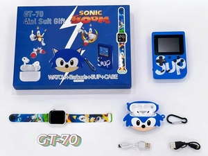 ชุดของขวัญโซนิคเดอะเฮดจ์ฮ็อกแบบ4อิน<span class=keywords><strong>1</strong></span>: หูฟังไร้สาย + สมาร์ทวอทช์ + คอนโซลเกม + เคส-GT70กล่องของขวัญอิเล็กทรอนิกส์สำหรับเด็ก - Product Image 4