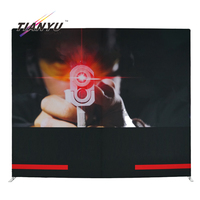 Support de toile tendue en aluminium noir portable 8ft 10ft pour mur de fond droit, stand d'exposition et bannière de salon professionnel