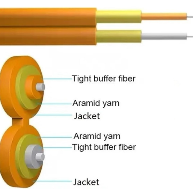 FTTH G657A1 Single Mode Duplex Optical Fiber Cable 3.0mm 5km Factory Direct Sale