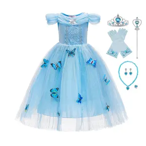 儿童幻想人物电影公主蓝色儿童服装服装角色扮演万圣节派对