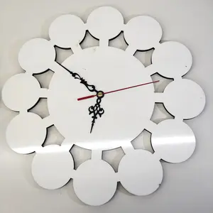 30cm de transfert de chaleur de sublimation de Colorant blanc MDF horloge murale en forme de cercle