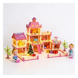 Juego de Casa de Muñecas Unisex para Niños, Casa de Juguete de Plástico para Armar, Villa de Princesas y Castillo, Juego de Imitación - Product Image 1