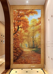 Puento a mano <span class=keywords><strong>paisaje</strong></span> puesta de sol noche <span class=keywords><strong>pintura</strong></span> de La Flor de pared decoración del hogar Decoración de arte <span class=keywords><strong>pintura</strong></span> de aceite - Product Image 2