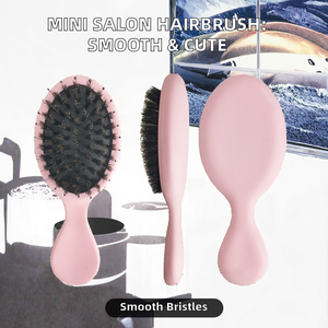 Vente en gros de mini brosse à <span class=keywords><strong>cheveux</strong></span> ronde en poils de sanglier lisses massage à pagaie pas cher rose salon brosse à <span class=keywords><strong>cheveux</strong></span> pour femmes enfants <span class=keywords><strong>cheveux</strong></span> longs et courts - Product Image 3