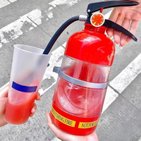 Distributeur de boissons à pompe manuelle en forme d'extincteur 1,5 L – Seau à bière et whisky – Distributeur de fût de bière – Barils en plastique pour vin