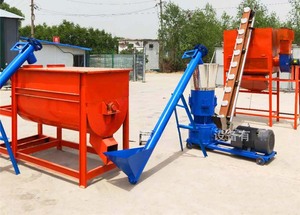 Ligne de production de granulés d'aliments pour animaux combinée 60-1000 kg/h avec moulin à granulés à matrice plate, machine de traitement d'aliments pour poulets à 2 rouleaux, broyeur, mélangeur et convoyeur - Product Image 6
