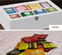 Organisateur de sachets de thé pas cher, boîte à thé en bambou, organisateur de thé à 8 compartiments, boîte de rangement pour thé avec couvercle en acrylique et fermeture magnétique