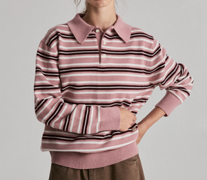 <span class=keywords><strong>Pull</strong></span> en tricot pour <span class=keywords><strong>femme</strong></span> personnalisé, <span class=keywords><strong>rose</strong></span>, style <span class=keywords><strong>vintage</strong></span> américain, imprimé lettres, coton lourd, col rond contrasté - Product Image 3