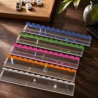Supports de Mahjong en Acrylique Transparent de Haute Qualité et Poussoirs Magnétiques, Porte-Tuiles Américain Moderne Festonné de 20 Pouces pour la Famille