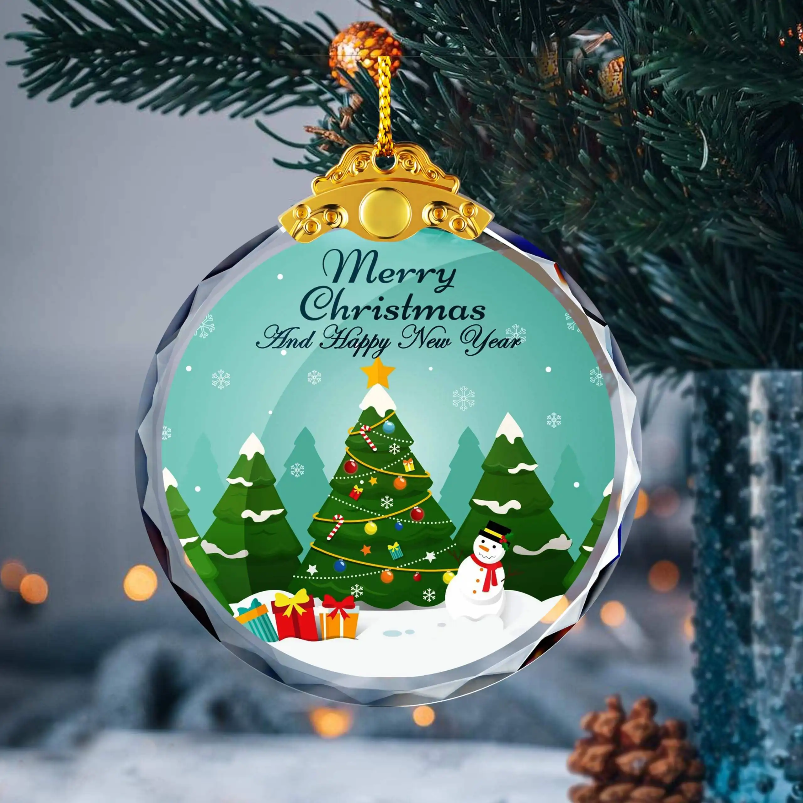 K9 crystal glass ornaments custom crystal christmas pendant hanging ornament for Christmas tree decoration