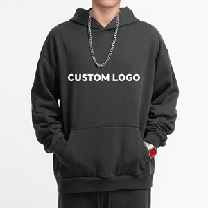 Sweat à capuche imprimé en coton français 100 % premium avec logo personnalisé, coupe ample, style streetwear, imperméable - Product Image 3