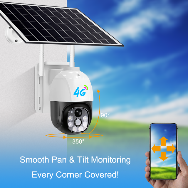 Waterproof Solar 4G Wireless Outdoor Security Camera Long Lasting Battery Powered Monitor Camera