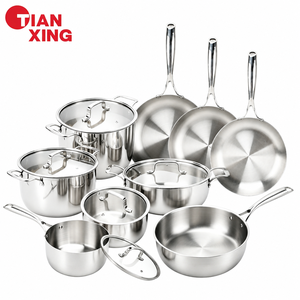 Set di Pentole e Padelle TIANXING in Acciaio Inox a 3 e 5 Strati, Anti-Graffio, Compatibile con Induzione, Qualità Commerciale - Product Image 1