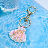 Accessoires de sac à perles de Bohème faits à la main porte-clés créatifs breloques de requin de homard en forme de coeur accessoires de sac spéciaux personnalisés