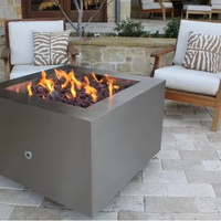 Table de foyer extérieur en acier inoxydable à gaz, personnalisée en usine, pour terrasse et fêtes