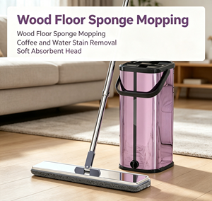 Flat Microfiber Mop and Bucket Set Hand Free Wash Dust Removal Cleaning Mop and Bucket for Household Floors - Product Image 3