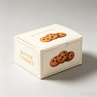 Boîte d'emballage de luxe personnalisée pour biscuits, en papier recyclable, avec fenêtre, pour boulangerie, biscuits au beurre et emballage de snacks