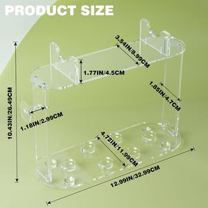 Soporte de Almacenamiento Rectangular de Acrílico para <span class=keywords><strong>Accesorios</strong></span> de Estilizador <span class=keywords><strong>Airwrap</strong></span>, Organizador de Cables de 6 Orificios para Baño y Hogar - Product Image 2
