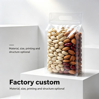 Sachet scellé à huit côtés en PE de qualité alimentaire, personnalisable en matière, taille et couleur, faible MOQ, avec fermeture éclair pour snacks, aliments secs et fruits