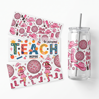 Paquete de Pegatinas de Cristal Autoadhesivas Universales para Múltiples Superficies, con Diseños Variados de Dibujos Animados UV, para Vasos y Tazas, al por Mayor