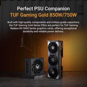 การ์ดจอ TUF Gaming Radeon 9070 OC Edition 16GB PCIe 5.0 สำหรับ DisplayPort 2.1 3.125 พร้อมพัดลมระบายความร้อนแบบ Axial และการ์ดหน่วยความจำวีดีโอ GDDR6 - Product Image 2