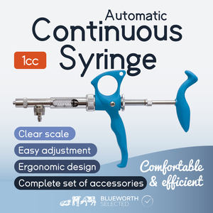 BLUEWORTH paslanmaz otomatik ayarlanabilir kanatlı 0.1cc-to-1.0cc şırınga balık şırınga - Product Image 2