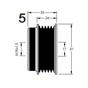 Dispositif de roue libre d'alternateur compatible avec VW PASSAT B5 1.9 TDI Syncro/4motion Diesel (KW : 81, HP : 110) de 06-1997 - Product Image 3