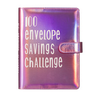 100 EnvelopeChallenge livre à feuilles mobiles classeur PU couverture cahier planificateur d'argent livre livre livre de conservation