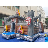 Vente en gros d'usine - Château gonflable médiéval 11x6x6m avec toboggan - Aire de jeux gonflable en PVC pour divertissement en plein air