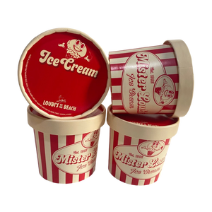 Waterproof and Oil-Proof Food-Grade Material <b>Disposable</b> Ice Cream <b>Cups</b> Wholesale Kraft Paper Ice Cream Bowls - Product Image 3