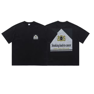 T-shirt surdimensionné personnalisable avec graphique « Fumer mène à un <span class=keywords><strong>cancer</strong></span> », tee-shirt décontracté streetwear pour hommes - Product Image 1