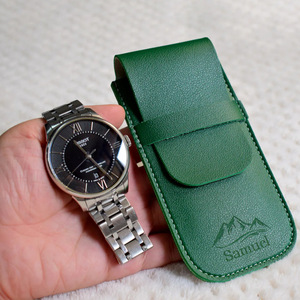 Cross-border Leather <b>Watch</b> Bag, Single <b>Watch</b> Organizer, Flip-top <b>Watch</b> <b>Case</b>, Quartz <b>Watch</b> Crystal Scratch-resistant Leather - Product Image 2