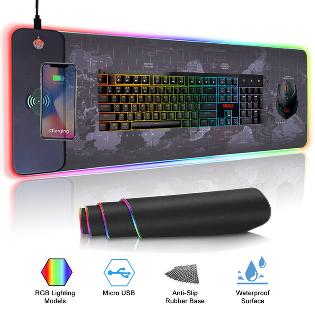 Custom RGB Gaming Mouse Pad with Large Xxl Extended Wireless Charging LED Sublimation in Stock