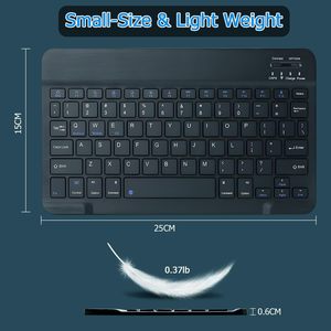 Ultra-mỏng BT Bàn phím xách tay mini Bàn phím không dây có thể sạc lại cho Apple iPad iPhone Samsung Tablet điện thoại <span class=keywords><strong>Android</strong></span> 10 "chúng tôi - Product Image 4