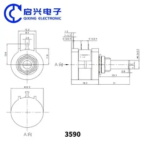 Potentiometer 3590S-2-103L Precision Multiturn Wirewound Potentiometer 3590 5% 2w 10 Turn Linear Rotary Potentiometer10K Ohm