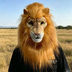 Nueva Máscara de León de Lujo, Divertida y Realista, Máscara de Cabeza Completa para Fiestas, Disfraz de Animal Salvaje para Cosplay, Máscara de Halloween para Adultos - Product Image 5