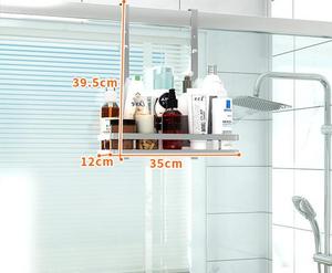 Carrello <span class=keywords><strong>doccia</strong></span> sospeso a 2 livelli in acciaio inossidabile nero argento sopra la <span class=keywords><strong>porta</strong></span> della <span class=keywords><strong>doccia</strong></span> mensola del bagno organizzatore <span class=keywords><strong>doccia</strong></span> per <span class=keywords><strong>Shampoo</strong></span> - Product Image 4