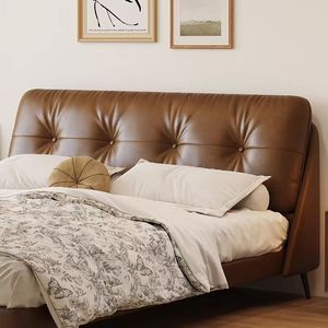 Offre Spéciale lit <span class=keywords><strong>en</strong></span> cuir marron avec <span class=keywords><strong>sommier</strong></span> <span class=keywords><strong>à</strong></span> <span class=keywords><strong>lattes</strong></span> bon support <span class=keywords><strong>pour</strong></span> le matelas 1.5m 1.8m lit avec <span class=keywords><strong>pieds</strong></span> <span class=keywords><strong>en</strong></span> métal - Product Image 5