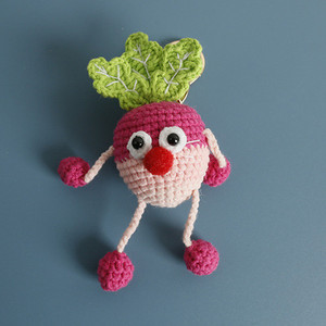 Super mignon dessin animé crocheté à la main carotte tête pendentif crochet porte-clés pendentif tricoté à la main <span class=keywords><strong>radis</strong></span> Crochet porte-clés - Product Image 6