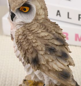 BCA17 야외 수지 올빼미 동상 3D 동물 입상 조각 홈 장식 선물 야외 사용을위한 예술 패턴 조류 방충제 - Product Image 6