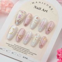 Faux ongles à presser 30 pièces en gros, logo personnalisé, gel souple, couvrance totale, formes amande, cercueil, French, œil de chat, kit de manucure en vrac
